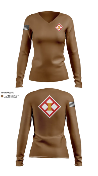Womens Long Sleeve Vneck Shirt, 683rd ENG DET, , Teamtime, Team time, sublimation, custom sports apparel, team uniforms, spirit wear, spiritwear, sports uniforms, custom shirts, team store, custom team store, fundraiser sports, apparel fundraiser
