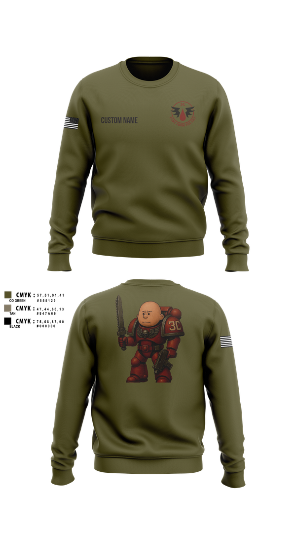 Crew Neck Sweatshirt, CCo, 1-508PIR (OG), Army, Teamtime, Team time, sublimation, custom sports apparel, team uniforms, spirit wear, spiritwear, sports uniforms, custom shirts, team store, custom team store, fundraiser sports, apparel fundraiser