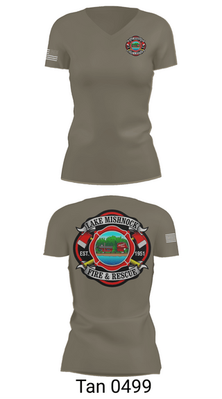 Womens Short Sleeve Vneck Shirt, Lake Mishnock Fire Rescue, Fire Department, Teamtime, Team time, sublimation, custom sports apparel, team uniforms, spirit wear, spiritwear, sports uniforms, custom shirts, team store, custom team store, fundraiser sports, apparel fundraiser