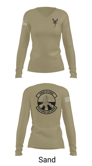 Womens Long Sleeve Vneck Shirt, 612 Combat Plans Division, , Teamtime, Team time, sublimation, custom sports apparel, team uniforms, spirit wear, spiritwear, sports uniforms, custom shirts, team store, custom team store, fundraiser sports, apparel fundraiser