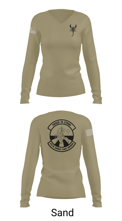 612 Combat Plans Division 33467632 Women's Long Sleeve V-neck Shirt - 97