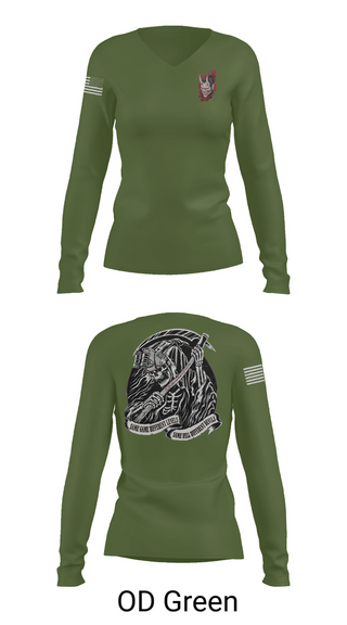 Womens Long Sleeve Vneck Shirt, , Army, Teamtime, Team time, sublimation, custom sports apparel, team uniforms, spirit wear, spiritwear, sports uniforms, custom shirts, team store, custom team store, fundraiser sports, apparel fundraiser