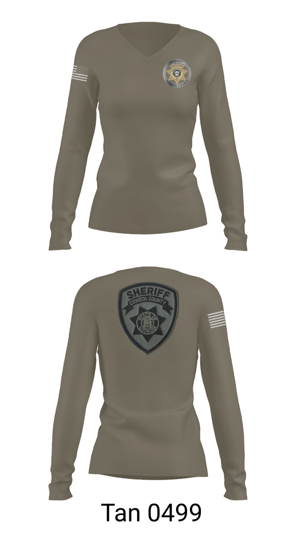 Womens Long Sleeve Vneck Shirt, School Resource Officer, Police, Teamtime, Team time, sublimation, custom sports apparel, team uniforms, spirit wear, spiritwear, sports uniforms, custom shirts, team store, custom team store, fundraiser sports, apparel fundraiser