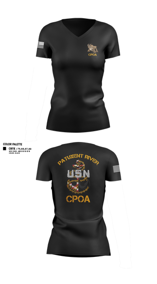 Womens Short Sleeve Vneck Shirt, Patuxent River CPOA, Navy, Teamtime, Team time, sublimation, custom sports apparel, team uniforms, spirit wear, spiritwear, sports uniforms, custom shirts, team store, custom team store, fundraiser sports, apparel fundraiser
