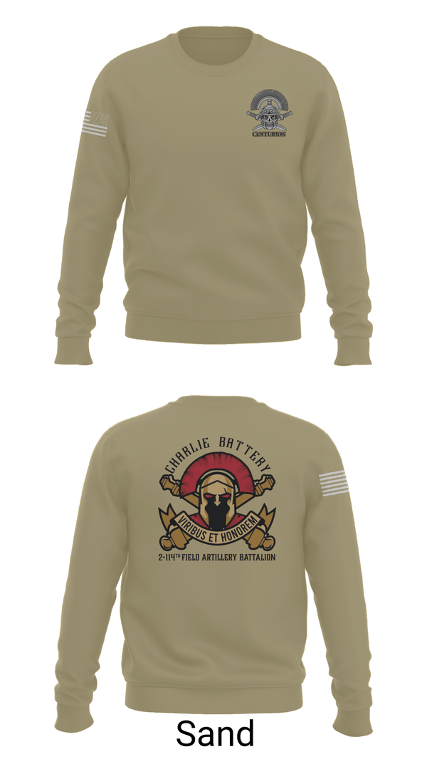 Crew Neck Sweatshirt, Charlie BTRY 2-114th FA, , Teamtime, Team time, sublimation, custom sports apparel, team uniforms, spirit wear, spiritwear, sports uniforms, custom shirts, team store, custom team store, fundraiser sports, apparel fundraiser