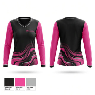 Womens Long Sleeve Vneck Shirt, ES Intensity, Cheer, Teamtime, Team time, sublimation, custom sports apparel, team uniforms, spirit wear, spiritwear, sports uniforms, custom shirts, team store, custom team store, fundraiser sports, apparel fundraiser