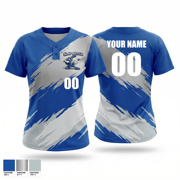 Two Button Softball Jersey, Slap a pitch, Softball, Teamtime, Team time, sublimation, custom sports apparel, team uniforms, spirit wear, spiritwear, sports uniforms, custom shirts, team store, custom team store, fundraiser sports, apparel fundraiser