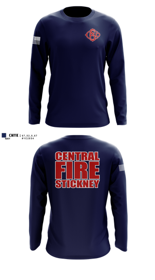 Long Sleeve Performance Shirt, Central Stickney Fire, Fire Department, Teamtime, Team time, sublimation, custom sports apparel, team uniforms, spirit wear, spiritwear, sports uniforms, custom shirts, team store, custom team store, fundraiser sports, apparel fundraiser