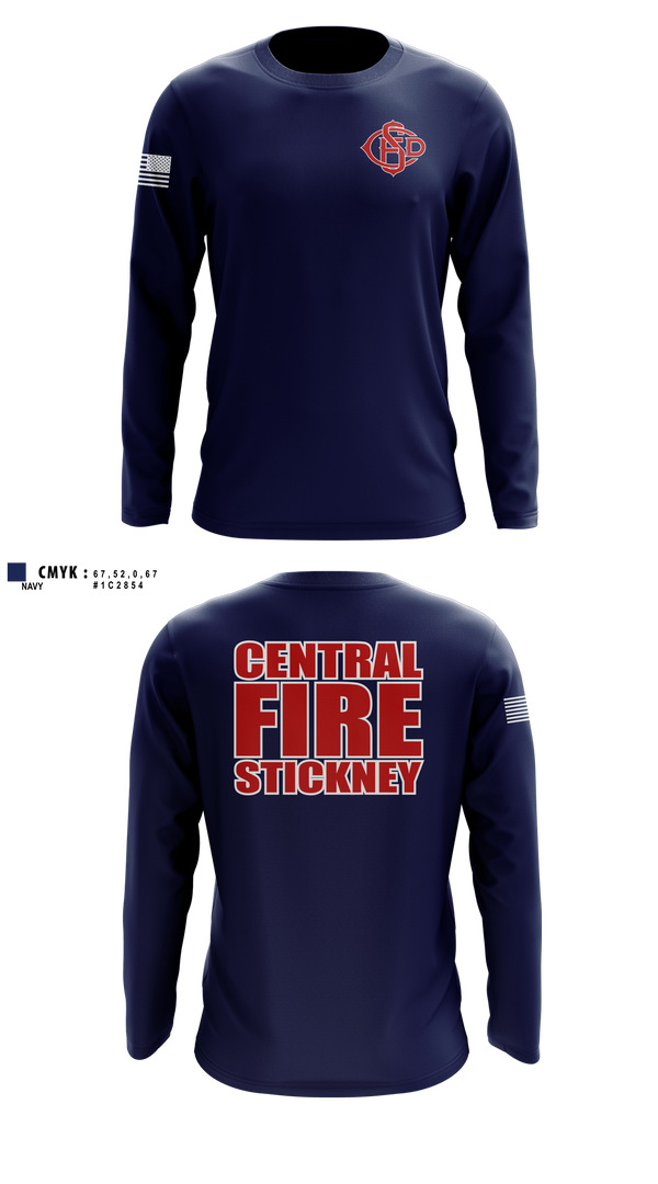 Long Sleeve Performance Shirt, Central Stickney Fire, Fire Department, Teamtime, Team time, sublimation, custom sports apparel, team uniforms, spirit wear, spiritwear, sports uniforms, custom shirts, team store, custom team store, fundraiser sports, apparel fundraiser