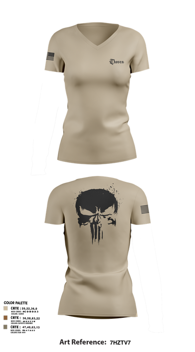chosen 44076741 Women's Short Sleeve V-neck Shirt - 1