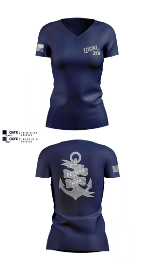 Womens Short Sleeve Vneck Shirt, Belmar Ems 378, EMS/EMT, Teamtime, Team time, sublimation, custom sports apparel, team uniforms, spirit wear, spiritwear, sports uniforms, custom shirts, team store, custom team store, fundraiser sports, apparel fundraiser