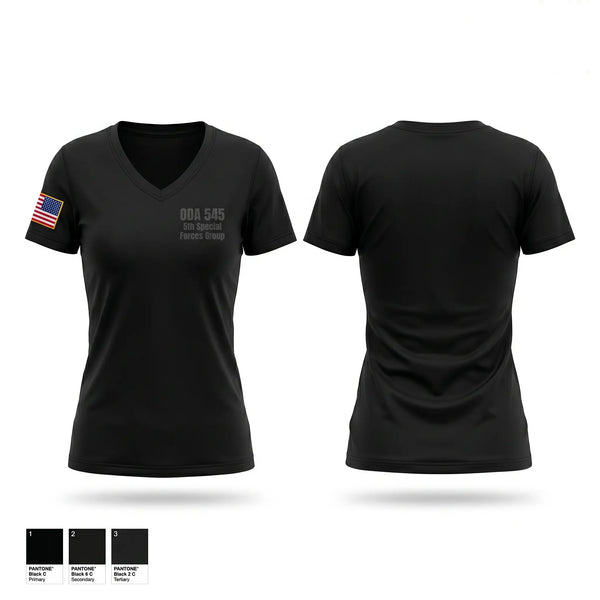 Womens Short Sleeve Vneck Shirt, ODA 545 5th Special Forces Group, Army, Teamtime, Team time, sublimation, custom sports apparel, team uniforms, spirit wear, spiritwear, sports uniforms, custom shirts, team store, custom team store, fundraiser sports, apparel fundraiser