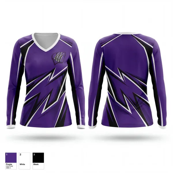 Womens Long Sleeve Vneck Shirt, Panthers, , Teamtime, Team time, sublimation, custom sports apparel, team uniforms, spirit wear, spiritwear, sports uniforms, custom shirts, team store, custom team store, fundraiser sports, apparel fundraiser
