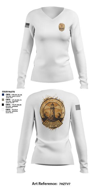 LCU-2004 59546896 Women's Long Sleeve V-neck Shirt - 16