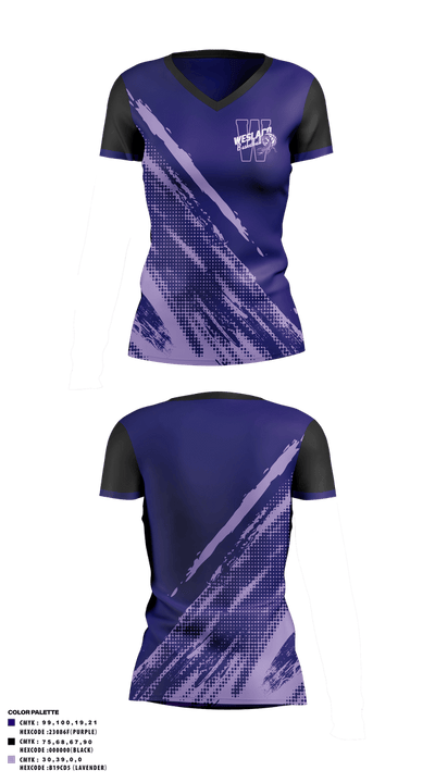 Weslaco Scorpions 41640937 Women's Short Sleeve V-neck Shirt - 1