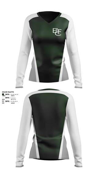 Womens Long Sleeve Vneck Shirt, Endeavour Training Club, , Teamtime, Team time, sublimation, custom sports apparel, team uniforms, spirit wear, spiritwear, sports uniforms, custom shirts, team store, custom team store, fundraiser sports, apparel fundraiser