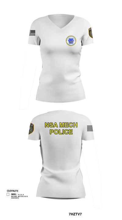 NSA Mechanicsburg 84971329 Women's Short Sleeve V-neck Shirt - 102