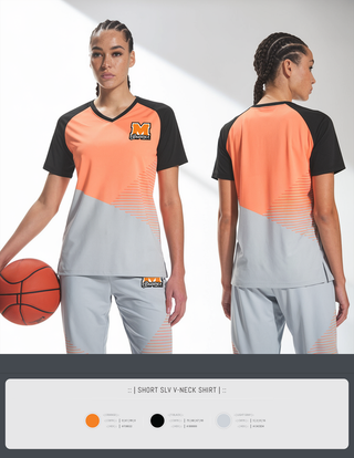 Womens Short Sleeve Vneck Shirt, Menahga Braves, Women's Basketball, Teamtime, Team time, sublimation, custom sports apparel, team uniforms, spirit wear, spiritwear, sports uniforms, custom shirts, team store, custom team store, fundraiser sports, apparel fundraiser