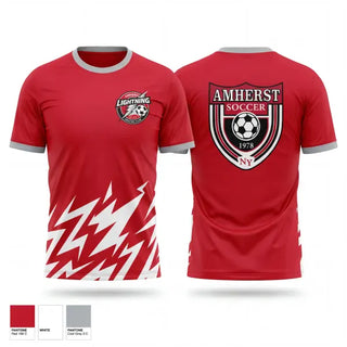 Soft Poly Tee Cotton Like Feel, Amherst Lightning, Women's Soccer, Teamtime, Team time, sublimation, custom sports apparel, team uniforms, spirit wear, spiritwear, sports uniforms, custom shirts, team store, custom team store, fundraiser sports, apparel fundraiser