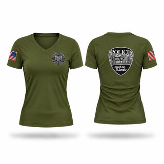 Womens Short Sleeve Vneck Shirt, Morton Police Department, Police, Teamtime, Team time, sublimation, custom sports apparel, team uniforms, spirit wear, spiritwear, sports uniforms, custom shirts, team store, custom team store, fundraiser sports, apparel fundraiser