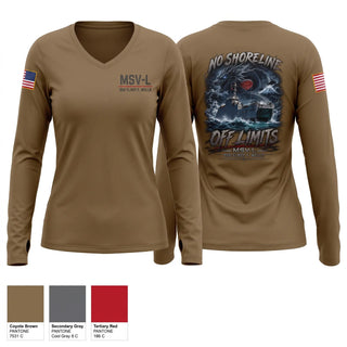 Womens Long Sleeve Vneck Shirt, MSV(L) 01, Army, Teamtime, Team time, sublimation, custom sports apparel, team uniforms, spirit wear, spiritwear, sports uniforms, custom shirts, team store, custom team store, fundraiser sports, apparel fundraiser