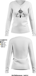 Ball Placement Women's Long Sleeve V-neck Shirt - 3
