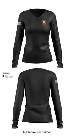 Womens Long Sleeve Vneck Shirt, Orange County Public Schools Police, Police, Teamtime, Team time, sublimation, custom sports apparel, team uniforms, spirit wear, spiritwear, sports uniforms, custom shirts, team store, custom team store, fundraiser sports, apparel fundraiser