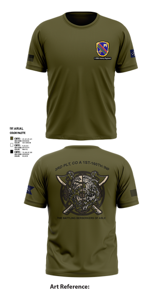 Short Sleeve Performance Shirt, Co A, 1st-160th INF, 79th IBCT, , Teamtime, Team time, sublimation, custom sports apparel, team uniforms, spirit wear, spiritwear, sports uniforms, custom shirts, team store, custom team store, fundraiser sports, apparel fundraiser