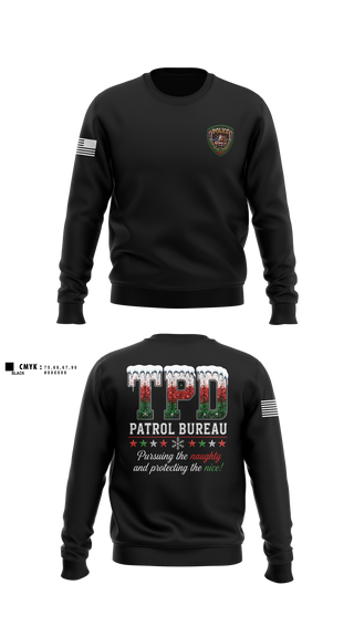 Crew Neck Sweatshirt, Patrol Bureau, Police, Teamtime, Team time, sublimation, custom sports apparel, team uniforms, spirit wear, spiritwear, sports uniforms, custom shirts, team store, custom team store, fundraiser sports, apparel fundraiser