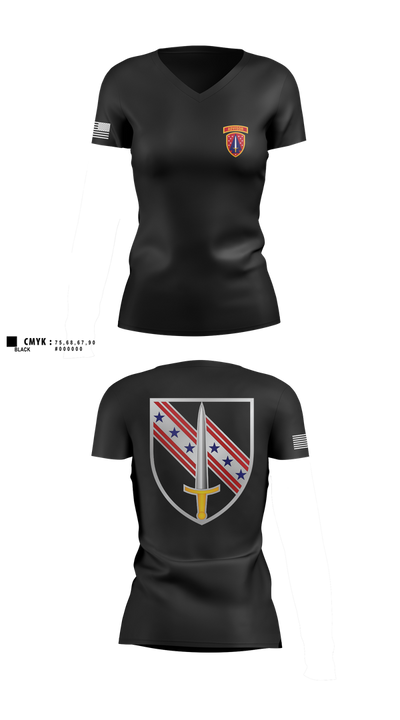 6/54th Security Force Assistance Brigade Women's Short Sleeve V-neck Shirt - 1