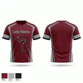 Short Sleeve Performance Shirt, Lady Hawks, Softball, Teamtime, Team time, sublimation, custom sports apparel, team uniforms, spirit wear, spiritwear, sports uniforms, custom shirts, team store, custom team store, fundraiser sports, apparel fundraiser