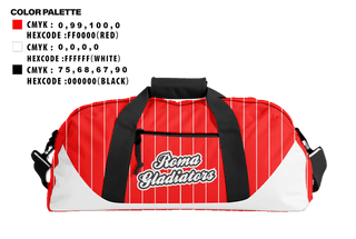 Duffle Bag, Roma Gladiators, Baseball, Teamtime, Team time, sublimation, custom sports apparel, team uniforms, spirit wear, spiritwear, sports uniforms, custom shirts, team store, custom team store, fundraiser sports, apparel fundraiser