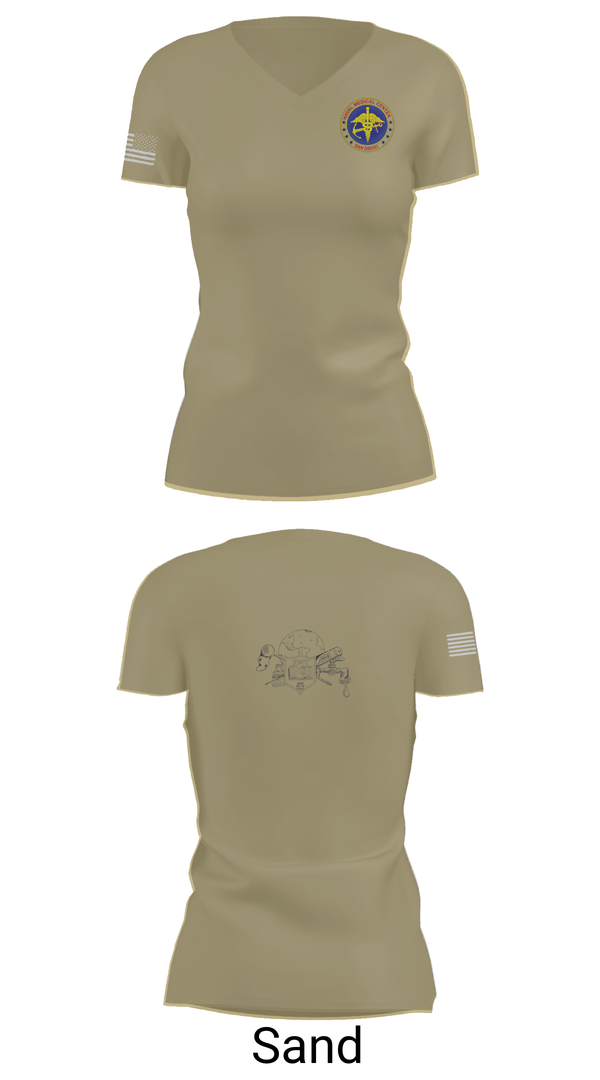 Womens Short Sleeve Vneck Shirt, Preventive Medicine, , Teamtime, Team time, sublimation, custom sports apparel, team uniforms, spirit wear, spiritwear, sports uniforms, custom shirts, team store, custom team store, fundraiser sports, apparel fundraiser