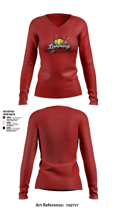 Bluegrass Lightning Belles Women's Long Sleeve V-neck Shirt - 5