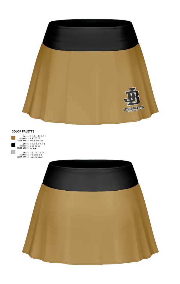 Skort, Jesse Bethel High School, Golf, Teamtime, Team time, sublimation, custom sports apparel, team uniforms, spirit wear, spiritwear, sports uniforms, custom shirts, team store, custom team store, fundraiser sports, apparel fundraiser