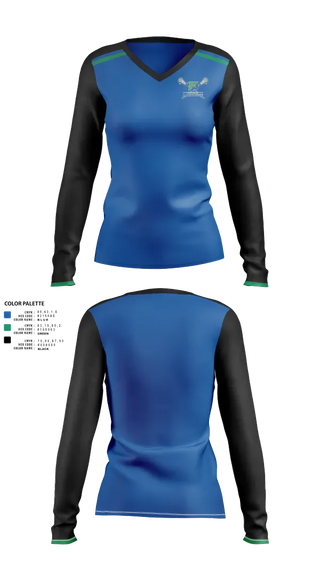 Womens Long Sleeve Vneck Shirt, Forest Park Bruins, Men's Lacrosse, Teamtime, Team time, sublimation, custom sports apparel, team uniforms, spirit wear, spiritwear, sports uniforms, custom shirts, team store, custom team store, fundraiser sports, apparel fundraiser