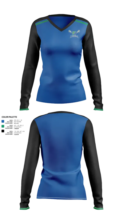 Forest Park Bruins 49535156 Women's Long Sleeve V-neck Shirt - 21