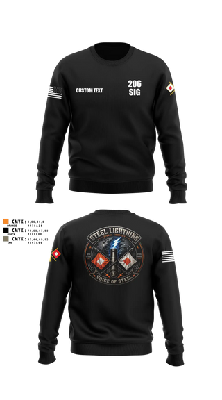 Crew Neck Sweatshirt, 206 Steel Lightning, Army, Teamtime, Team time, sublimation, custom sports apparel, team uniforms, spirit wear, spiritwear, sports uniforms, custom shirts, team store, custom team store, fundraiser sports, apparel fundraiser