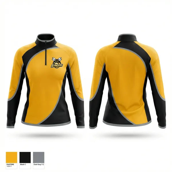 Quarter Zip Jacket, Stingers, Softball, Teamtime, Team time, sublimation, custom sports apparel, team uniforms, spirit wear, spiritwear, sports uniforms, custom shirts, team store, custom team store, fundraiser sports, apparel fundraiser