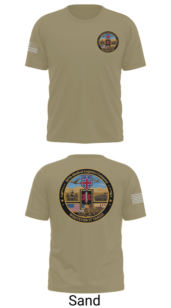 Old School Cotton Feel Shirt, 387th Medical Logistics Company, Army, Teamtime, Team time, sublimation, custom sports apparel, team uniforms, spirit wear, spiritwear, sports uniforms, custom shirts, team store, custom team store, fundraiser sports, apparel fundraiser