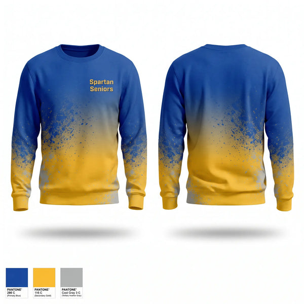 Crew Neck Sweatshirt, Spartan Seniors, Cross Country, Teamtime, Team time, sublimation, custom sports apparel, team uniforms, spirit wear, spiritwear, sports uniforms, custom shirts, team store, custom team store, fundraiser sports, apparel fundraiser