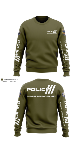 Crew Neck Sweatshirt, Inteligencia criminal, Police, Teamtime, Team time, sublimation, custom sports apparel, team uniforms, spirit wear, spiritwear, sports uniforms, custom shirts, team store, custom team store, fundraiser sports, apparel fundraiser