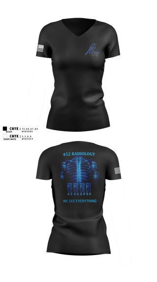 Womens Short Sleeve Vneck Shirt, 452 MED DET, Army, Teamtime, Team time, sublimation, custom sports apparel, team uniforms, spirit wear, spiritwear, sports uniforms, custom shirts, team store, custom team store, fundraiser sports, apparel fundraiser