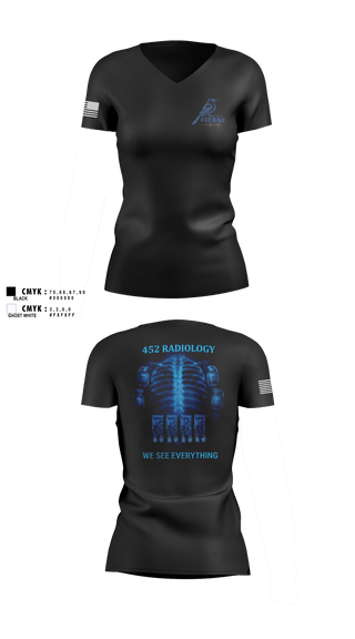 Womens Short Sleeve Vneck Shirt, 452 MED DET, Army, Teamtime, Team time, sublimation, custom sports apparel, team uniforms, spirit wear, spiritwear, sports uniforms, custom shirts, team store, custom team store, fundraiser sports, apparel fundraiser