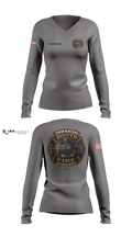 Tawakoni South Volunteer Fire Department Women's Long Sleeve V-neck Shirt - 3