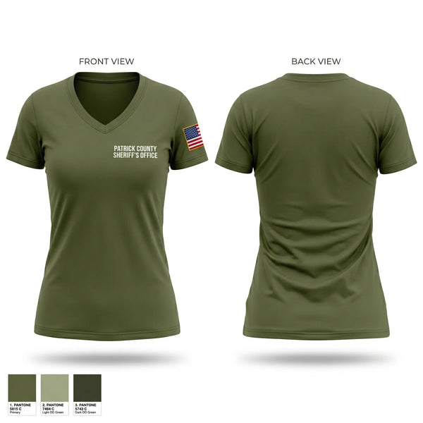 Womens Short Sleeve Vneck Shirt, Patrick County Sheriff’s Office, Police, Teamtime, Team time, sublimation, custom sports apparel, team uniforms, spirit wear, spiritwear, sports uniforms, custom shirts, team store, custom team store, fundraiser sports, apparel fundraiser
