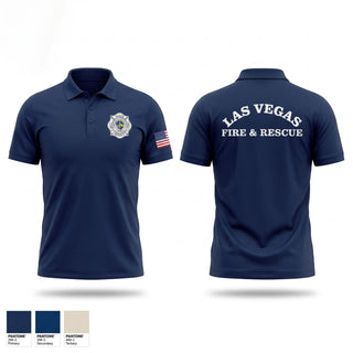 Short Sleeve Performance Polo, Las Vegas fire and rescue, Fire Department, Teamtime, Team time, sublimation, custom sports apparel, team uniforms, spirit wear, spiritwear, sports uniforms, custom shirts, team store, custom team store, fundraiser sports, apparel fundraiser