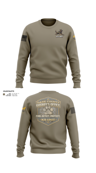 Crew Neck Sweatshirt, Dane County K9, Police, Teamtime, Team time, sublimation, custom sports apparel, team uniforms, spirit wear, spiritwear, sports uniforms, custom shirts, team store, custom team store, fundraiser sports, apparel fundraiser