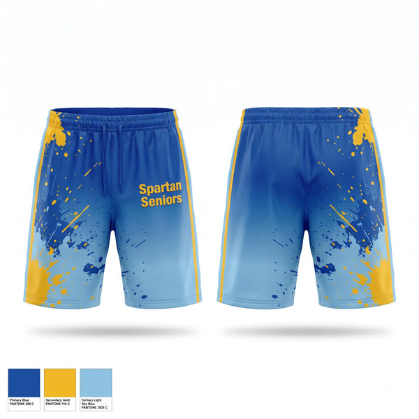 Athletic Shorts With Pockets, Spartan Seniors, Cross Country, Teamtime, Team time, sublimation, custom sports apparel, team uniforms, spirit wear, spiritwear, sports uniforms, custom shirts, team store, custom team store, fundraiser sports, apparel fundraiser