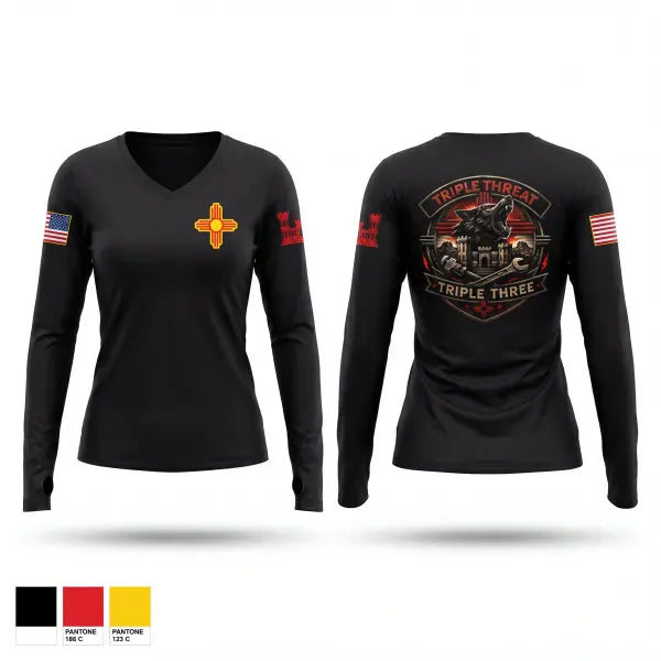 Womens Long Sleeve Vneck Shirt, 333rd Engineer Detachment, Army, Teamtime, Team time, sublimation, custom sports apparel, team uniforms, spirit wear, spiritwear, sports uniforms, custom shirts, team store, custom team store, fundraiser sports, apparel fundraiser